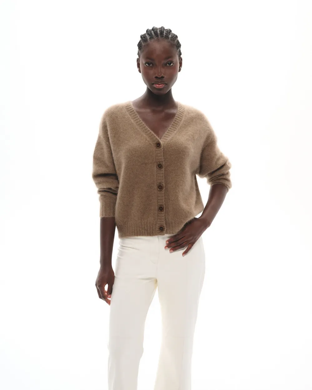 RACCOON KNIT CARDIGAN CARMI NUT