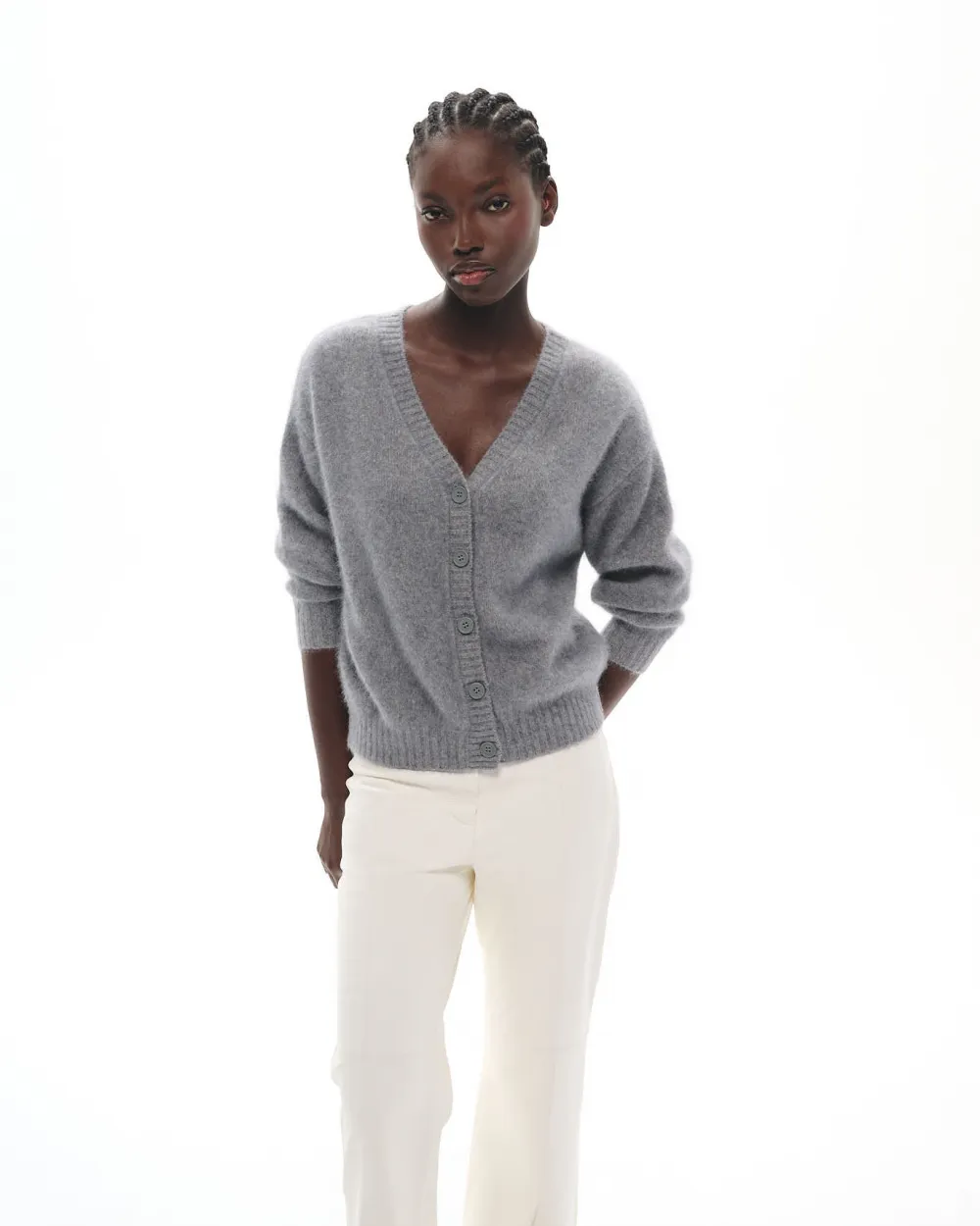 RACCOON KNIT CARDIGAN CARMI GREY