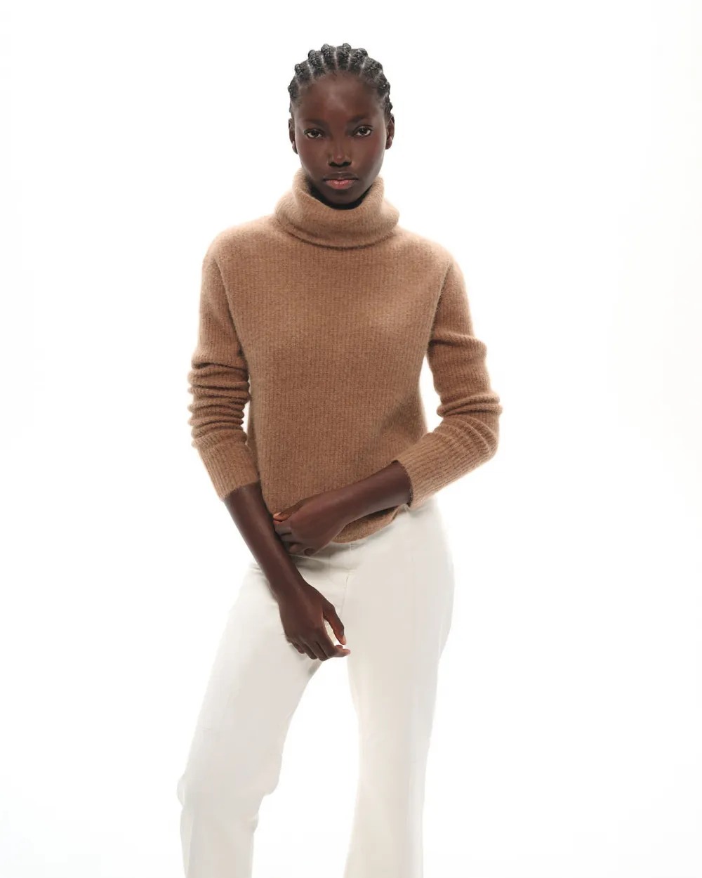 RACCOON KNIT TURTLE NECK SWEATER DANO MOKA