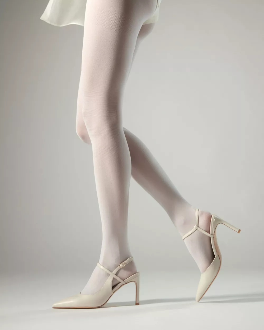 Emy White Pointy Stilettos