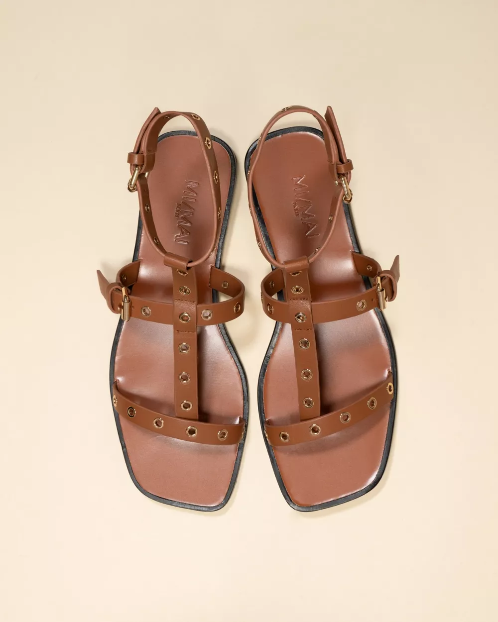 Bonnie Brown Flat Strappy Sandals