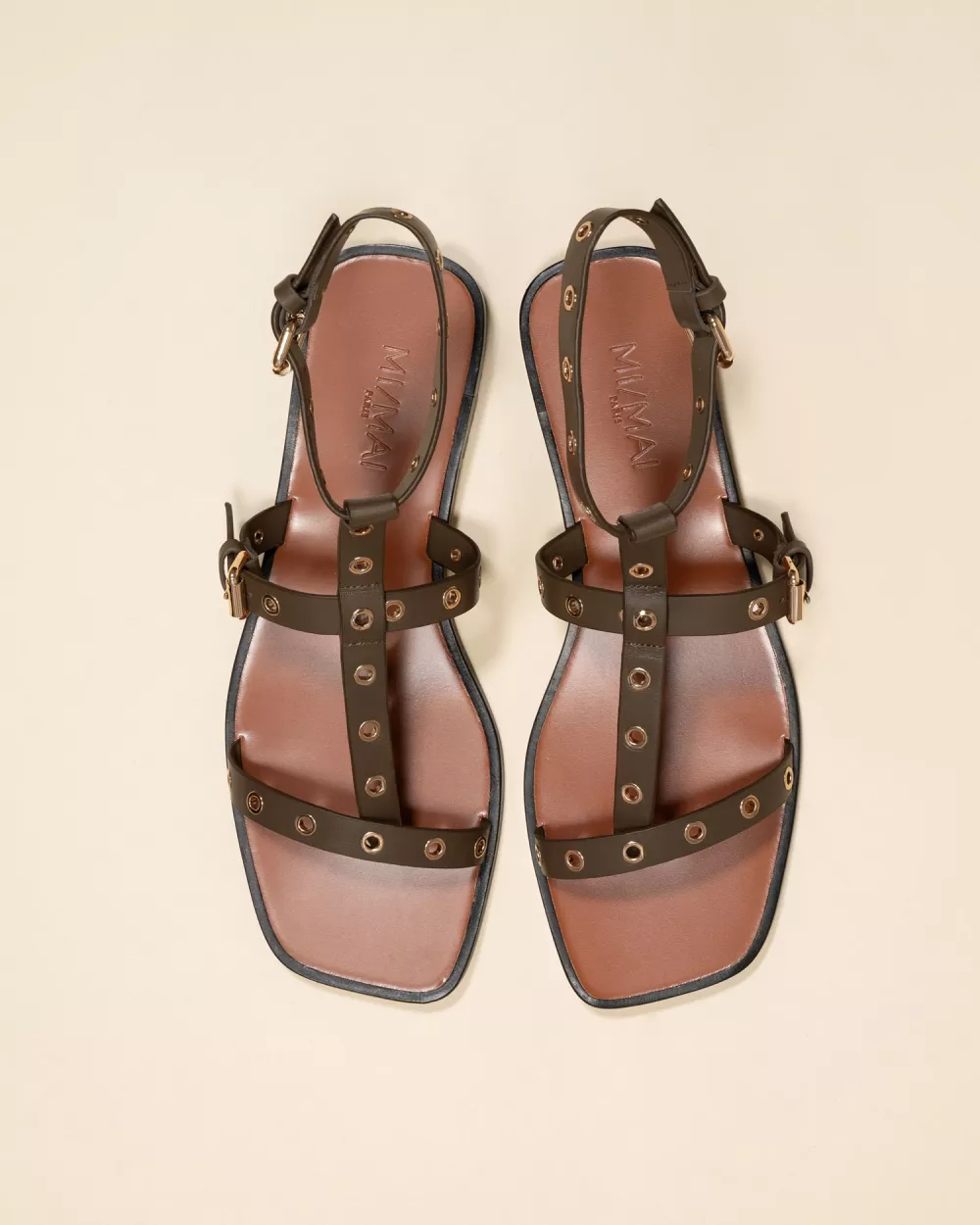 Bonnie Kaki Flat Strappy Sandals
