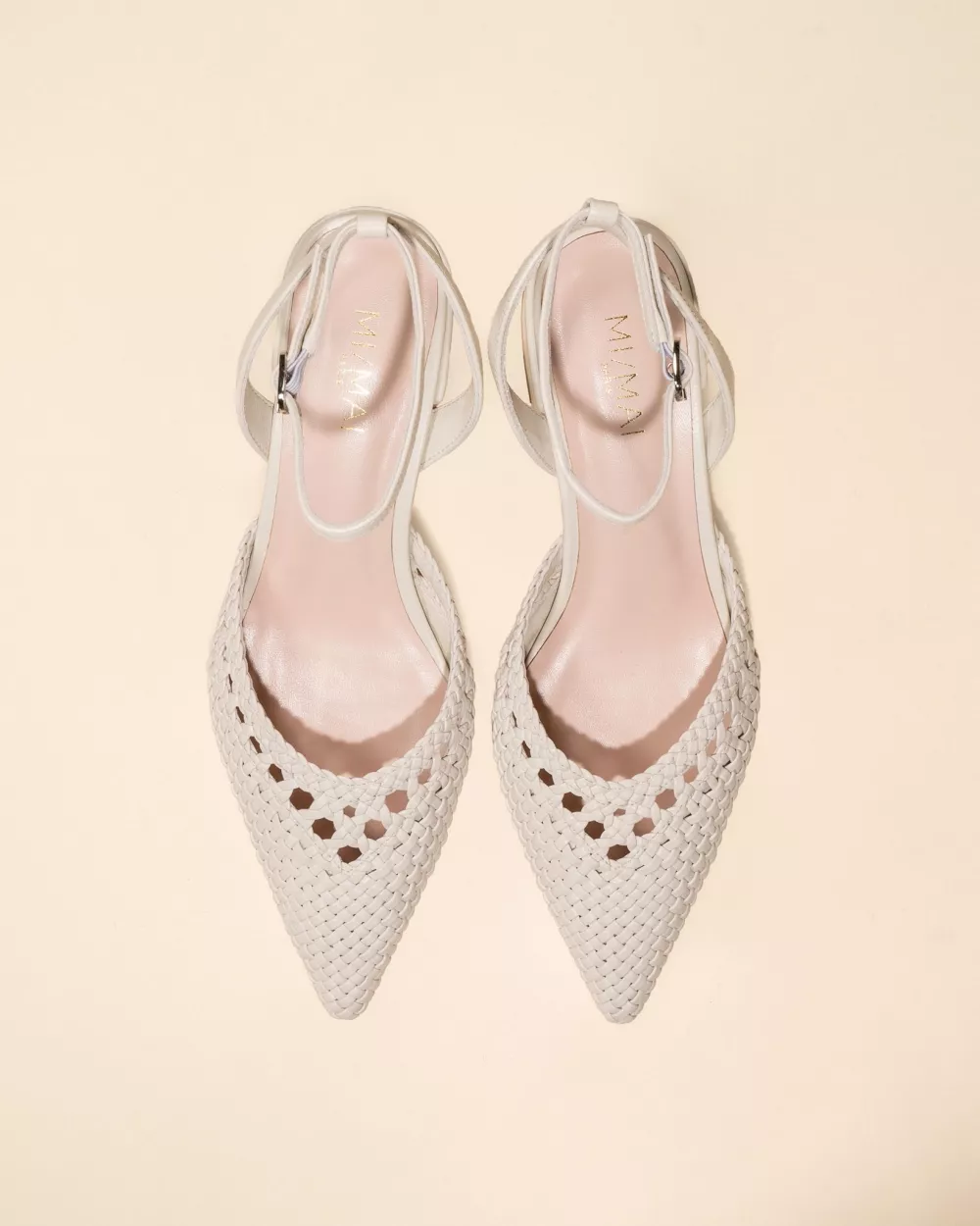 Annie White woven pumps