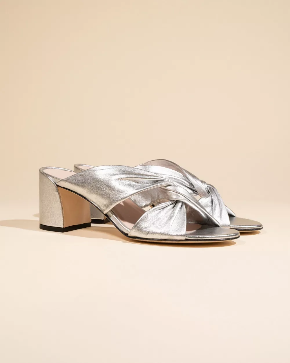 Daria Silver Mules