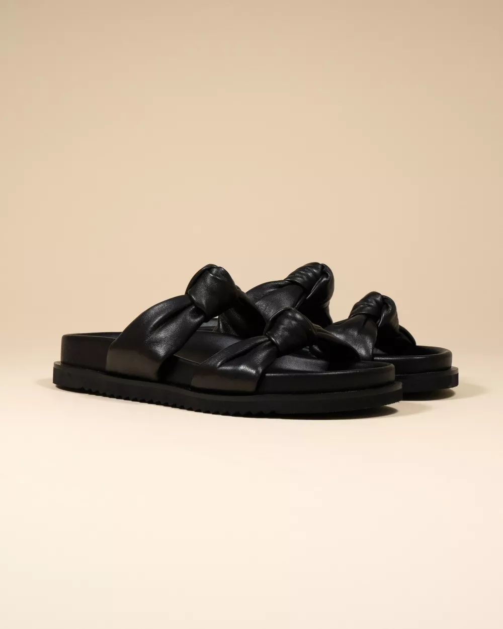 Dona Black Flat Mules