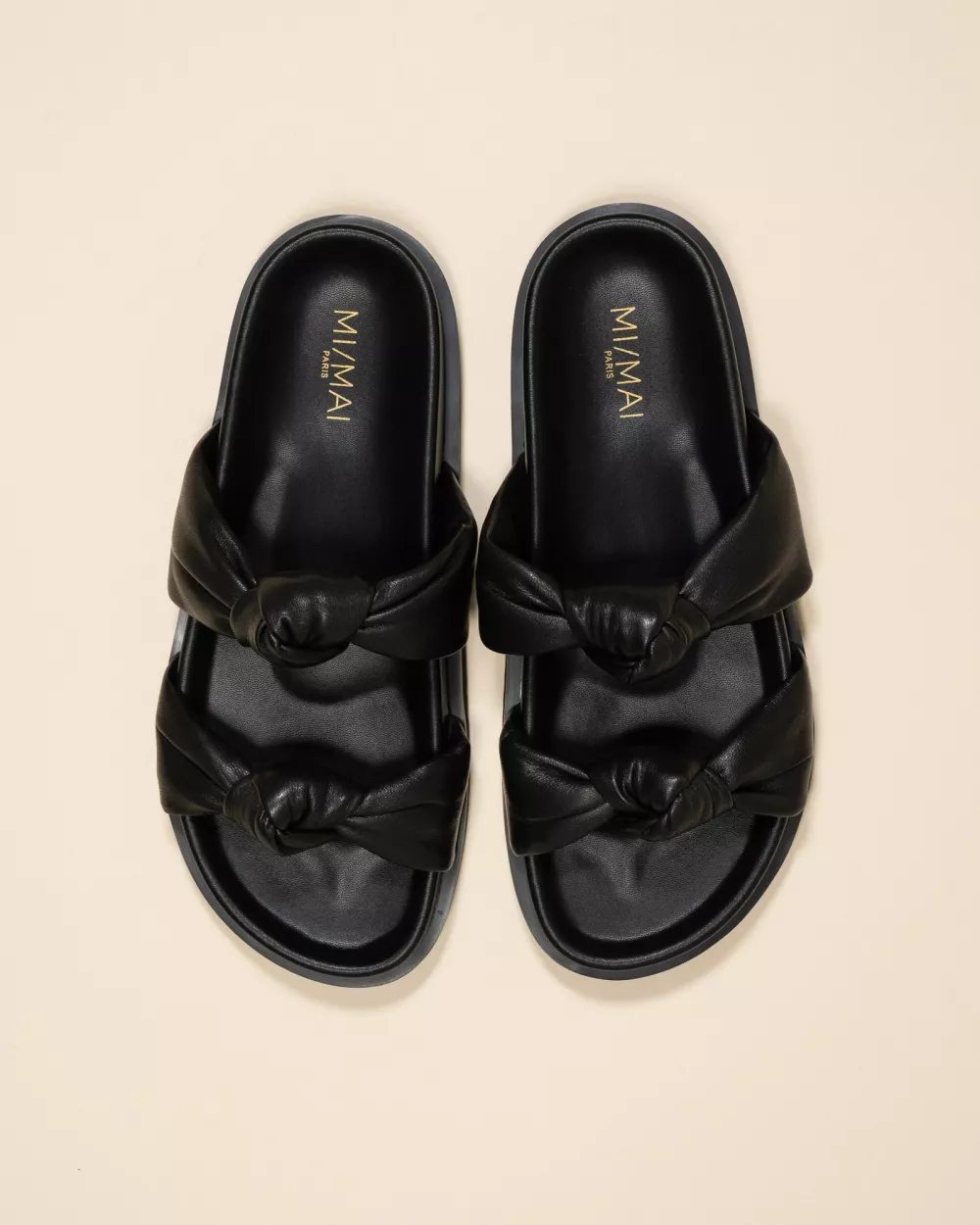 Dona Black Flat Mules