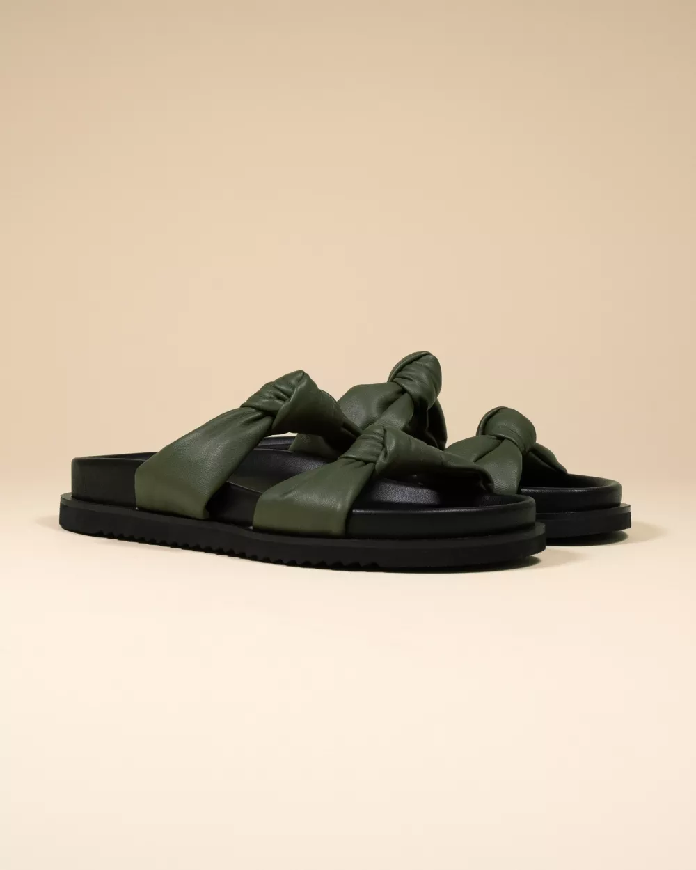 Dona Kaki Flat Mules
