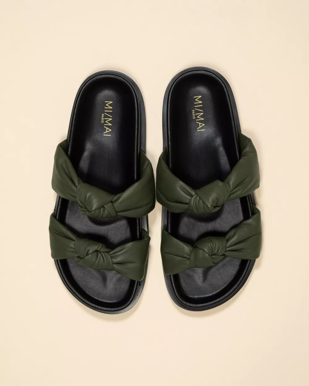 Dona Kaki Flat Mules