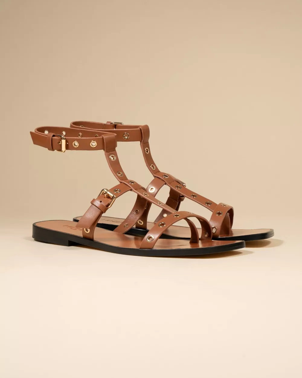 Bonnie Brown Flat Strappy Sandals