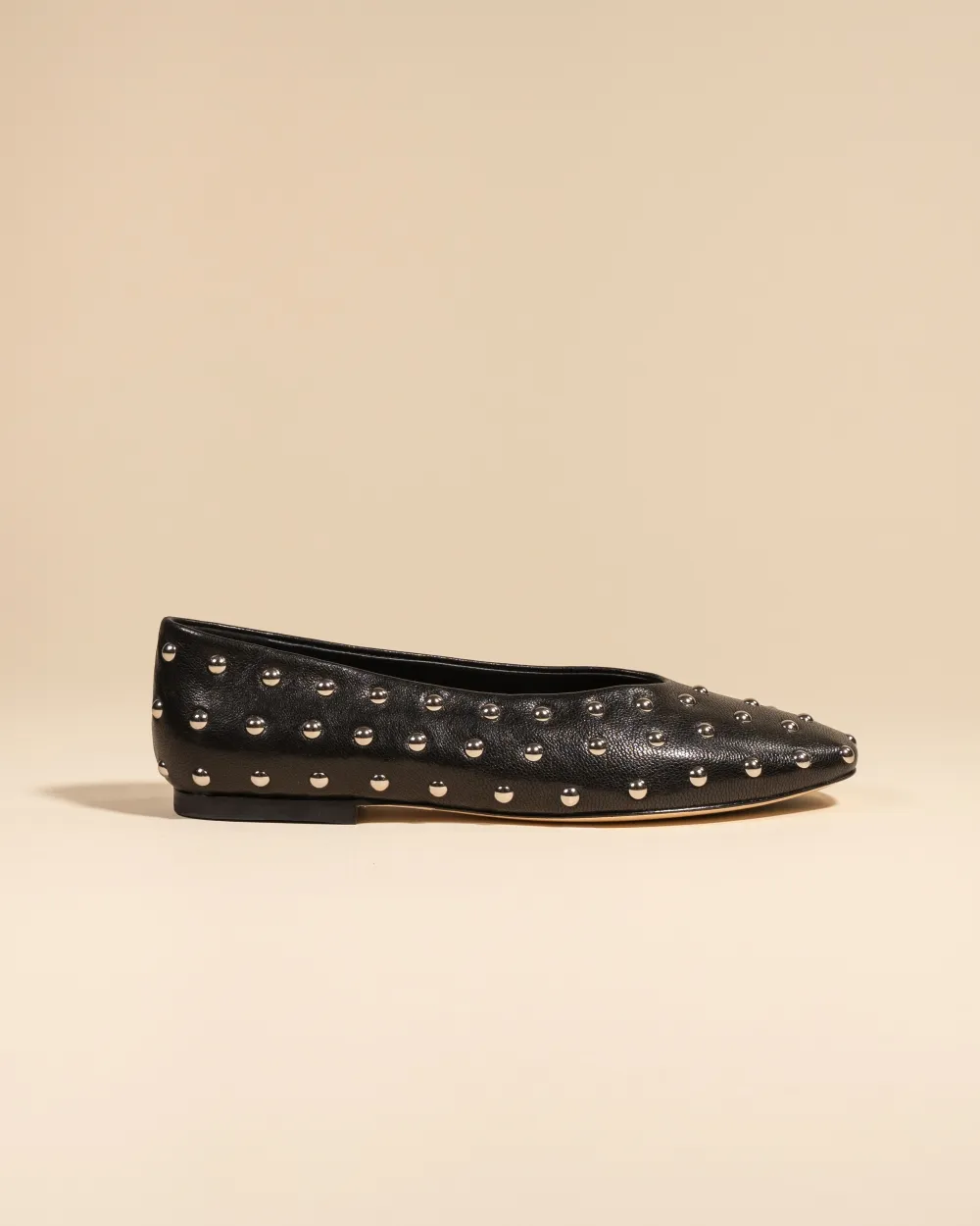 Studded ballerina in black leather Dieter Black Stud