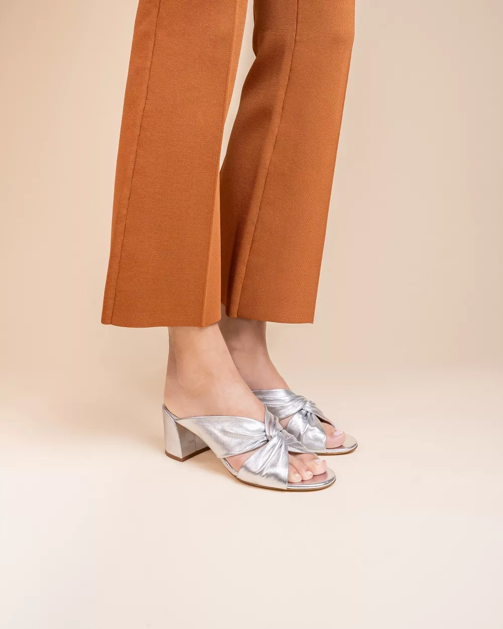 Daria Silver Mules