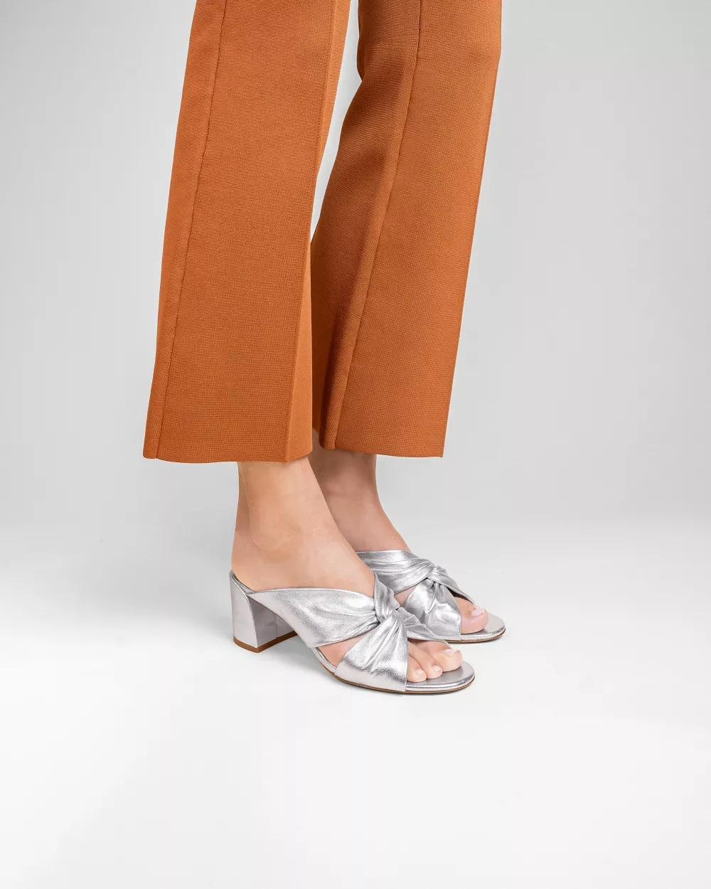 Daria Silver Mules