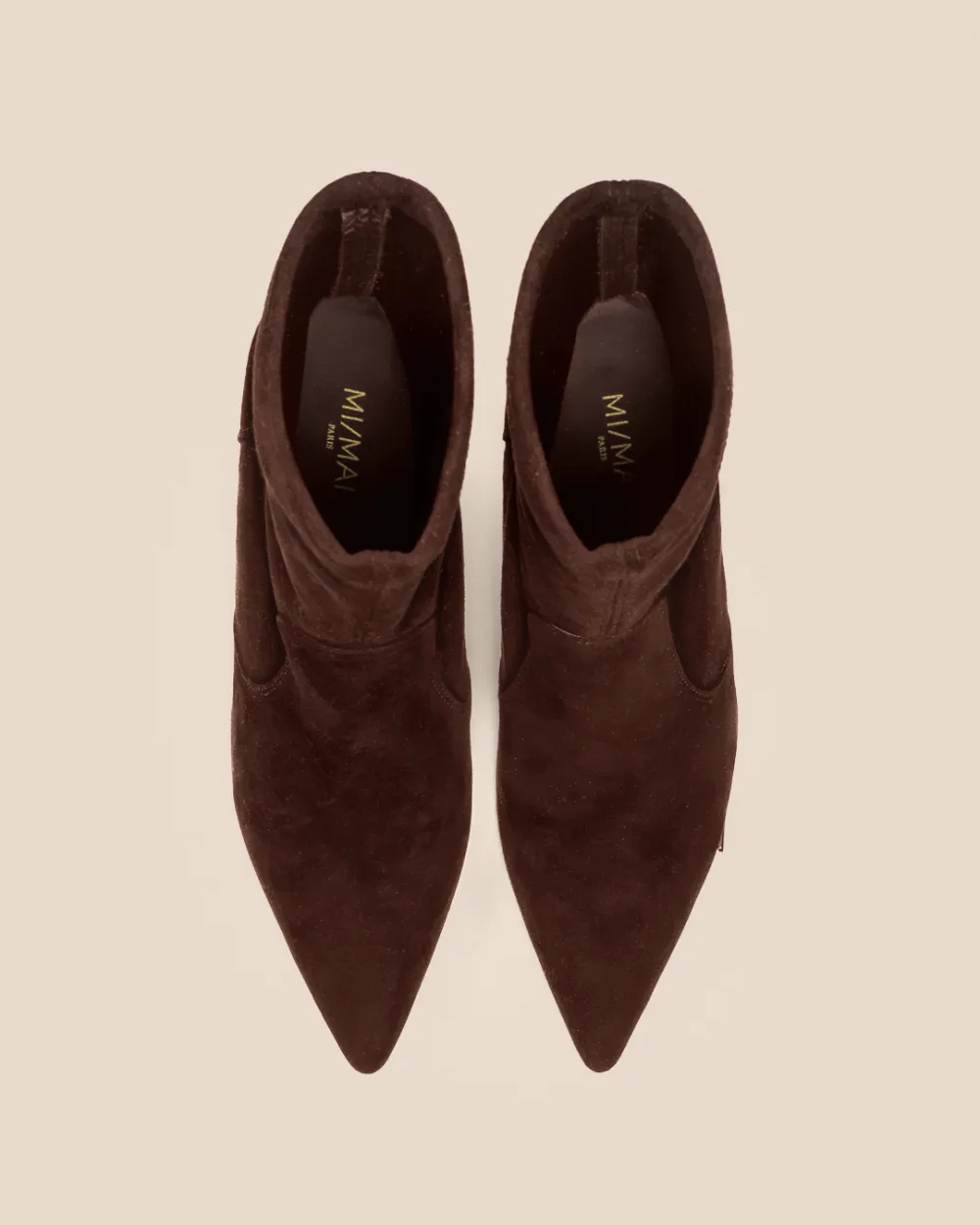 Pointed-toe heel boots Ophelia Low Chocolate