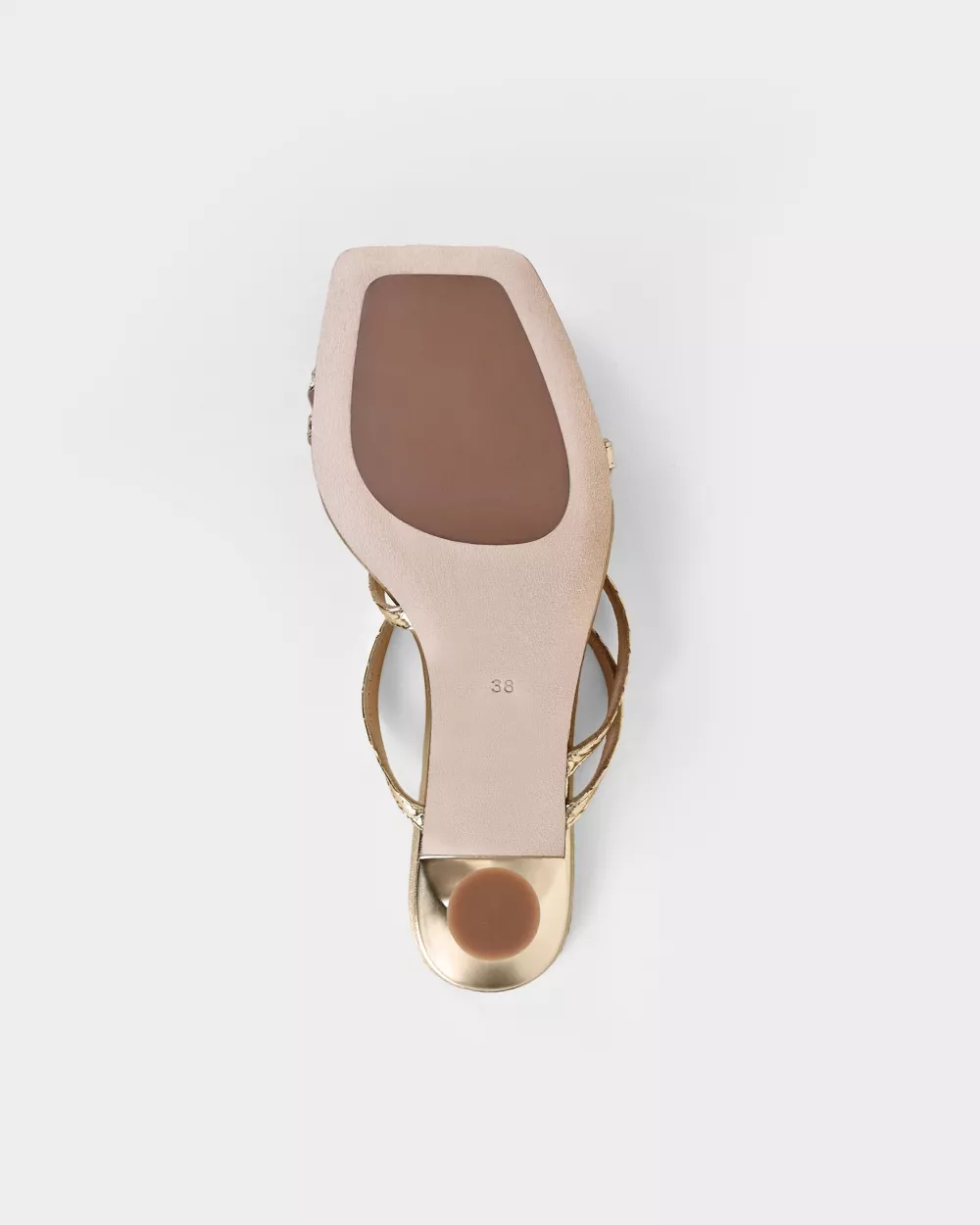 Leather sandal with strap and square toe Sorento Gold Snake